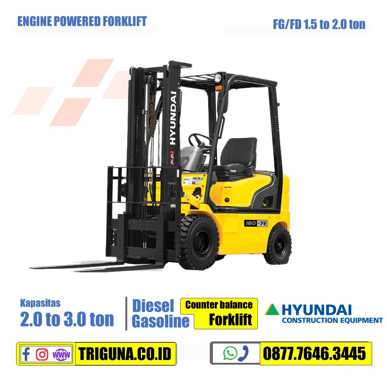 Forklift Hyundai 2.5 Ton Battery Electric